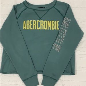 ABERCROMBIE & FITCH cropped logo crewneck